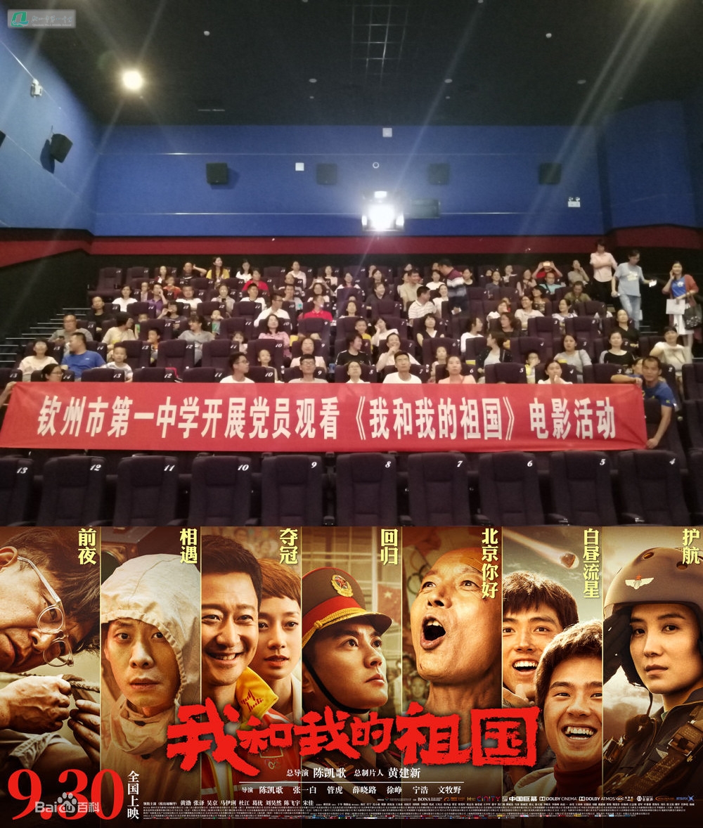观爱国影片，与祖国逐梦 ——钦州一中开展党员观看《我和我的祖国》电影活动”